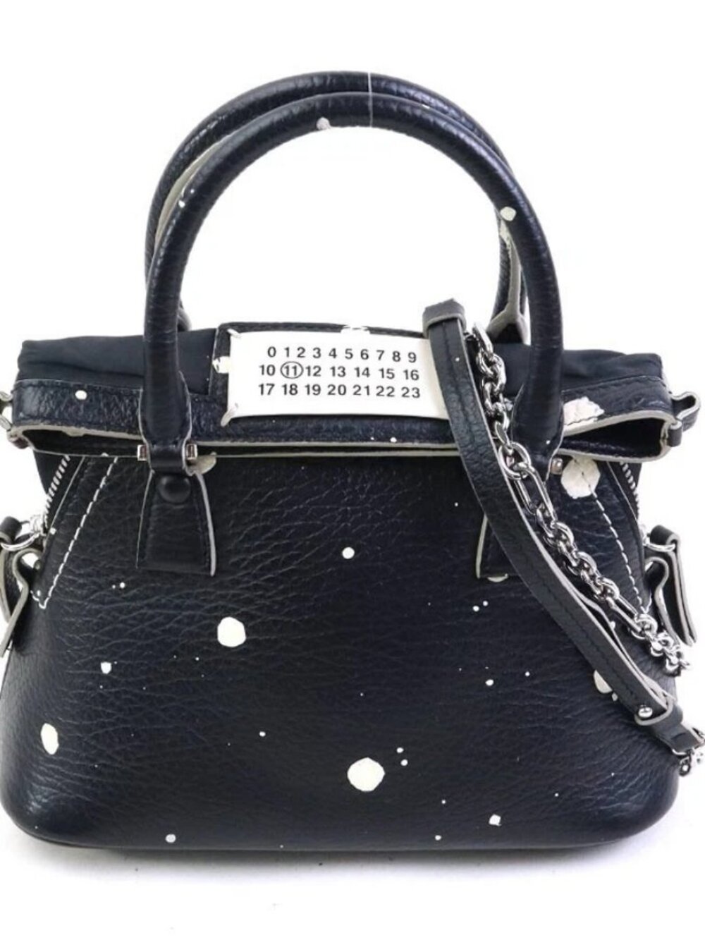 Maison Margiela Handbag Shoulder Bag Black/Off White Leather